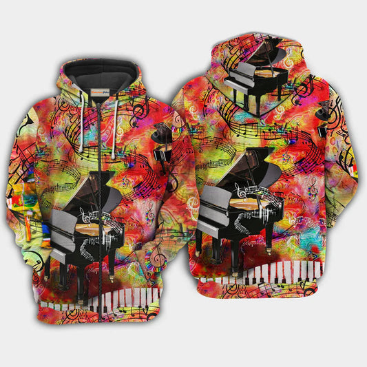 Music Piano Guide To The World Art – 3D Hoodie
