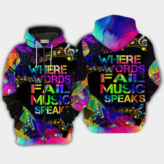 Music Speaks Style Art – 3D Hoodie