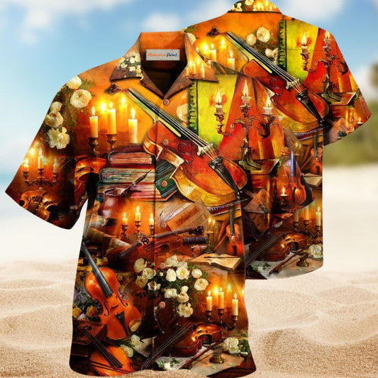 Music Violin Candle Light Edition – Hawaiian Shirt