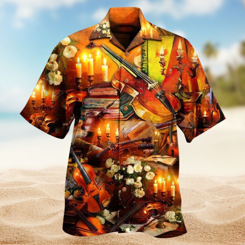 Music Violin Candle Light Edition – Hawaiian Shirt