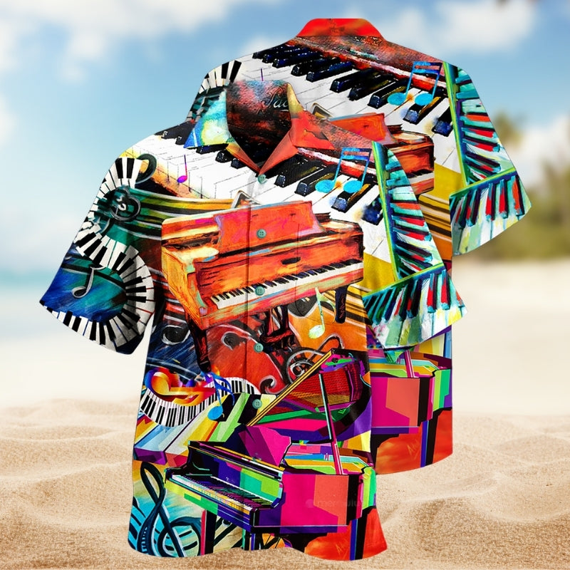 Music Where Words Fail Piano Speaks Limited Edition – Hawaiian Shirt