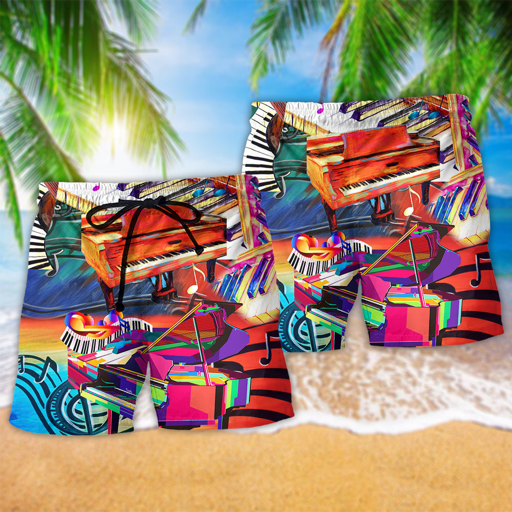 Piano Notes Speak Music – Beach Short