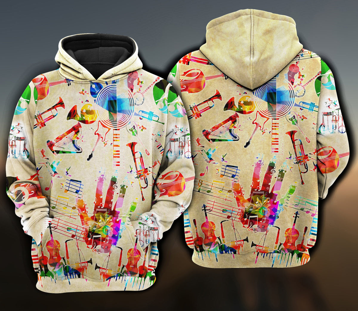 Music Instrument Style Art – 3D Hoodie
