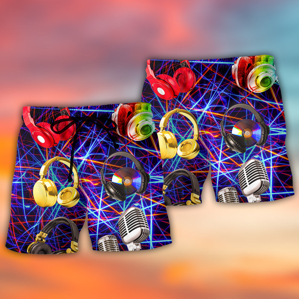 Music Is My Life Style - Beach Short - BEAS03NDN130522 - Owls Matrix LTD