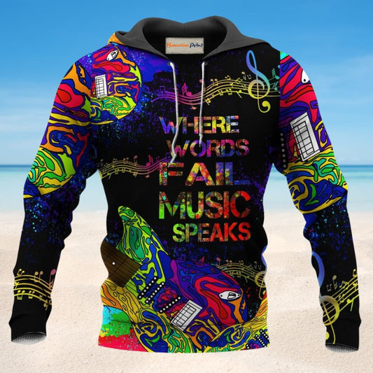 Music Speaks Colorful Style - 3D Hoodie