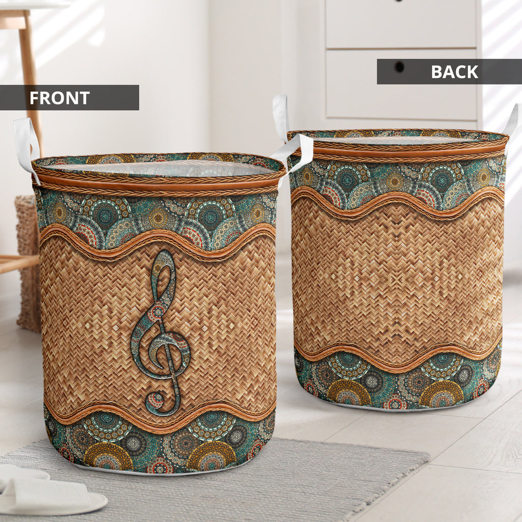 Music Rattan Mandala Type - Laundry Basket - Owls Matrix LTD