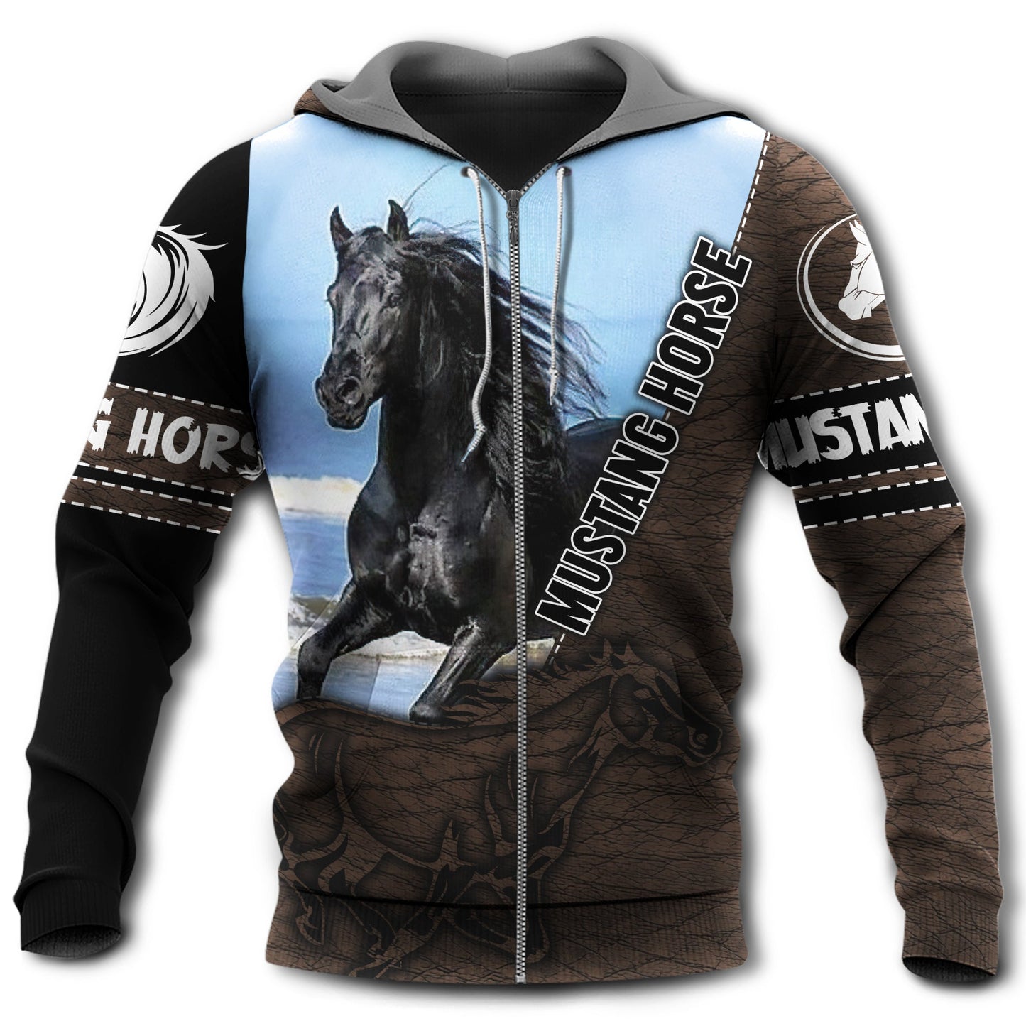 Mustang Horse Love Style - 3D Hoodie2