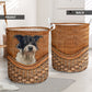 Dog Mutts Dog Rattan Teaxture - Laundry Basket - Owls Matrix LTD