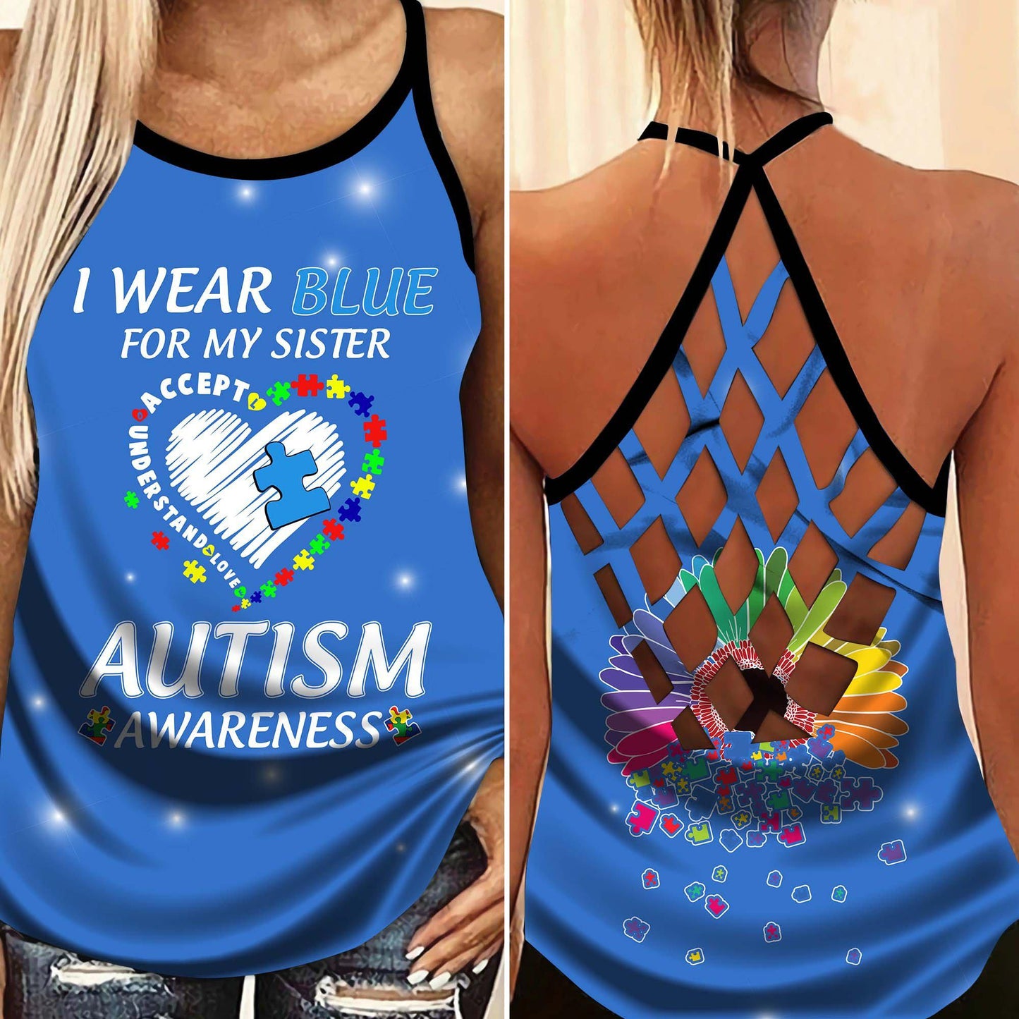 Autism Awareness Wear Blue Support – Hollow Tank Top