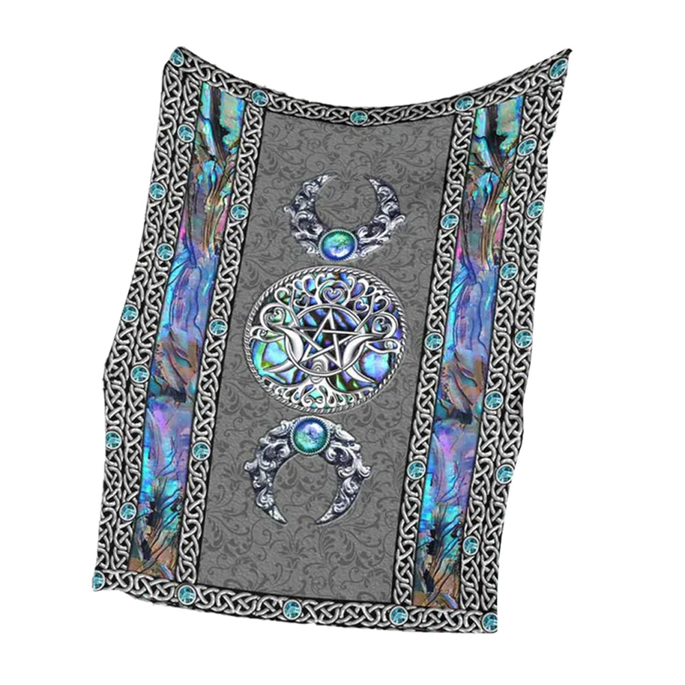 Mystery Spirit Triple Moon Witch Flannel Blanket For Cozy Bedroom And Sofa Decor