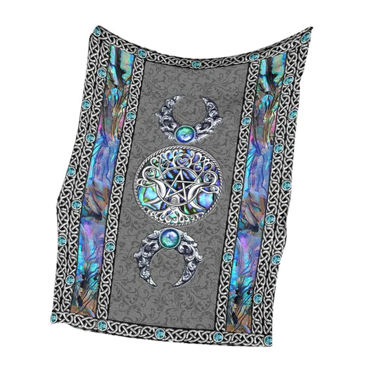 Mystery Spirit Triple Moon Witch Flannel Blanket For Cozy Bedroom And Sofa Decor