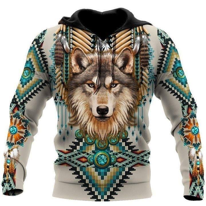 Native Wolf Sign Art – 3D Hoodie