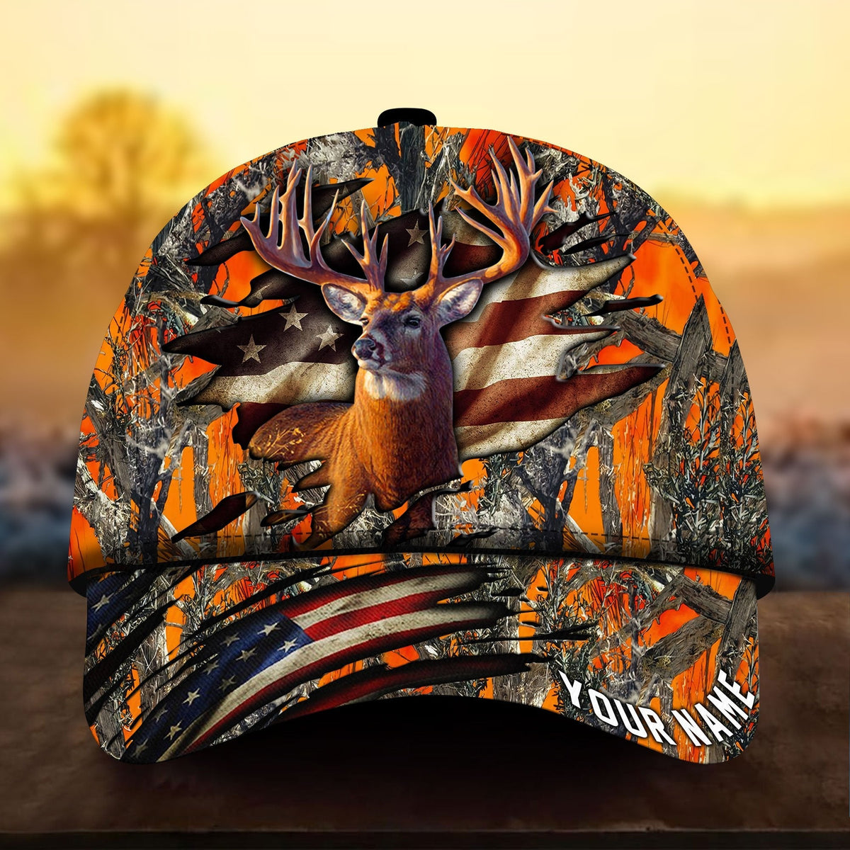 Epic Flag Deer Hunting Personalized – Classic Cap
