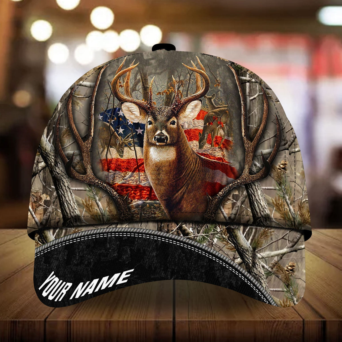 Flag Deer Hunting Camo Personalized – Classic Cap