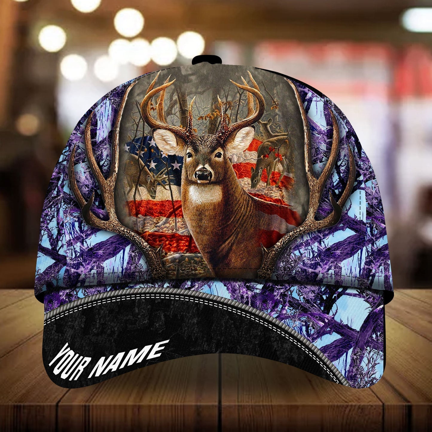 Flag Deer Hunting Camo Personalized – Classic Cap
