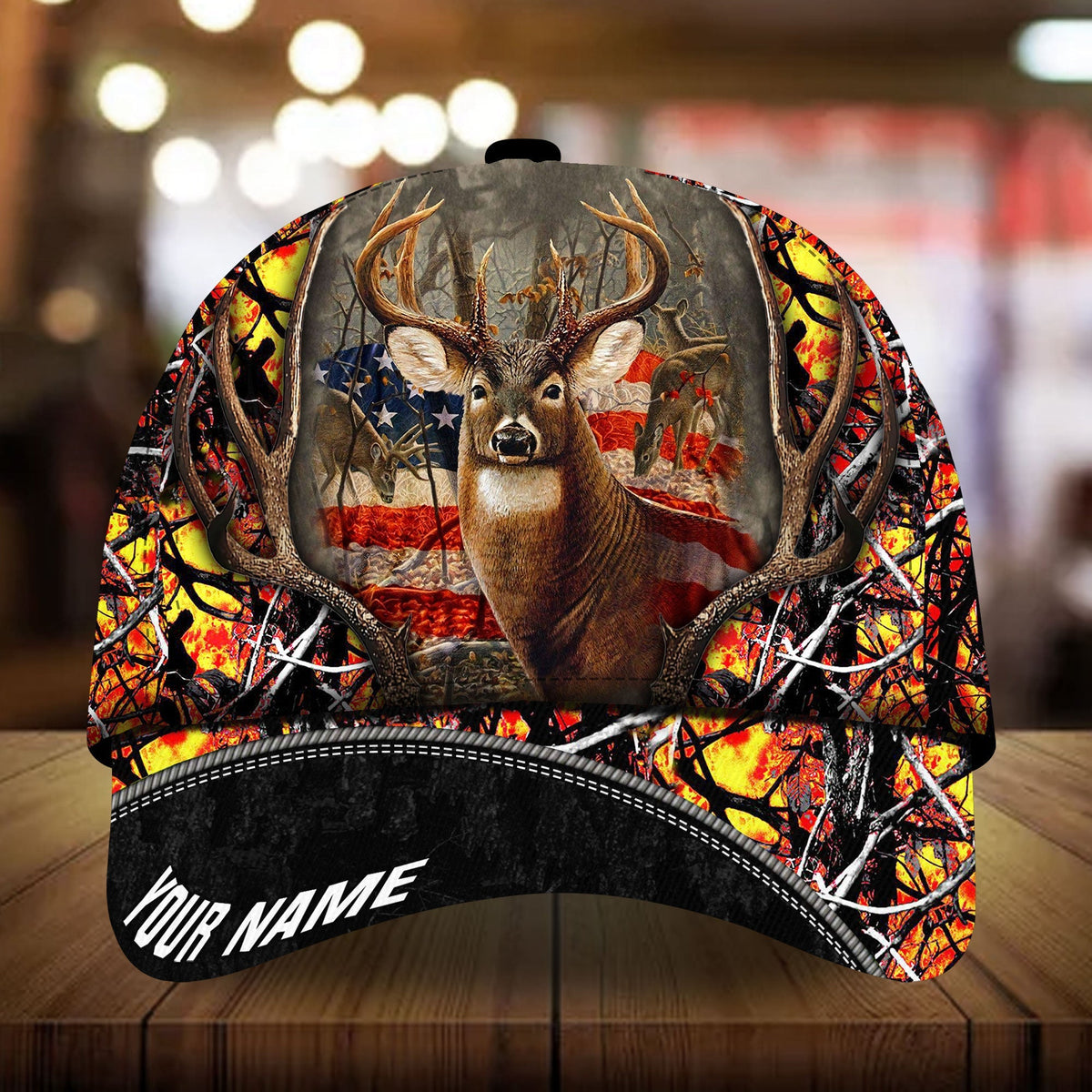 Flag Deer Hunting Camo Personalized – Classic Cap