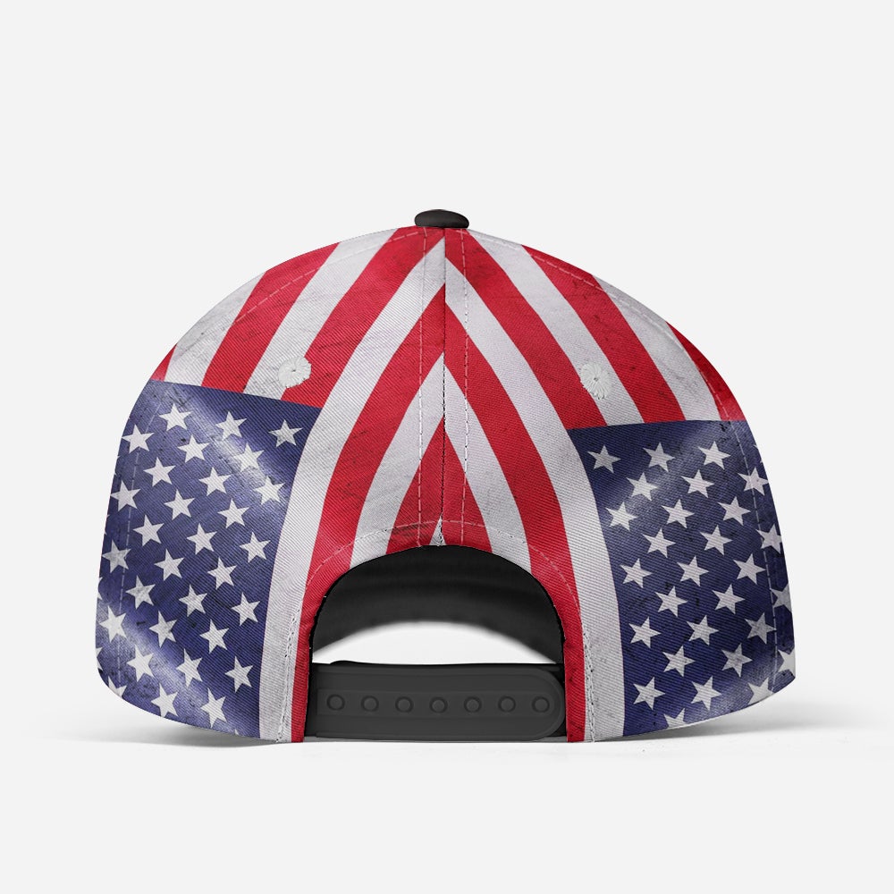 Custom Fishing Hook American Flag Personalized Name – Classic Cap