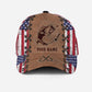Custom Fishing Leather Pattern American Classic Cap Personalized Name-Owls Matrix