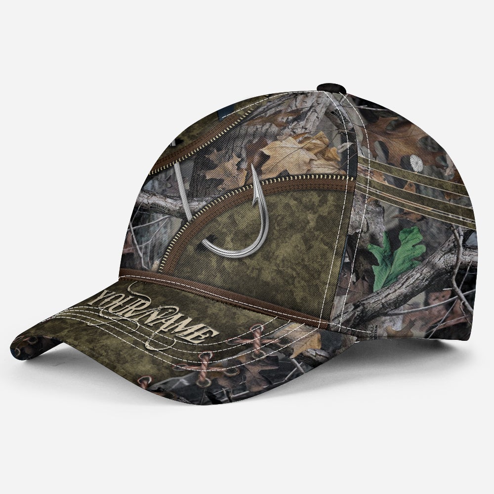 Custom Fishing Camo Hook Pattern – Classic Cap