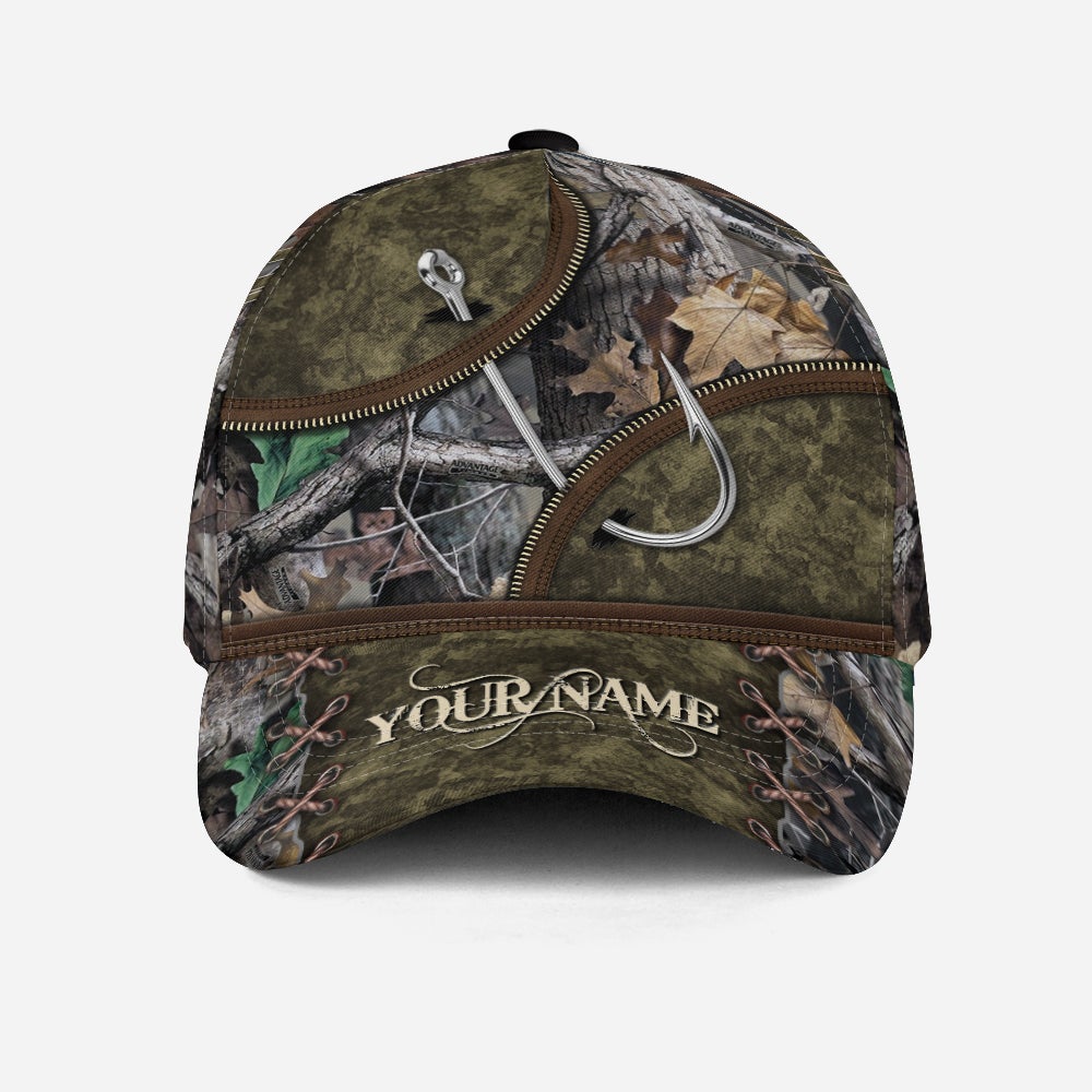 Custom Fishing Camo Hook Pattern – Classic Cap