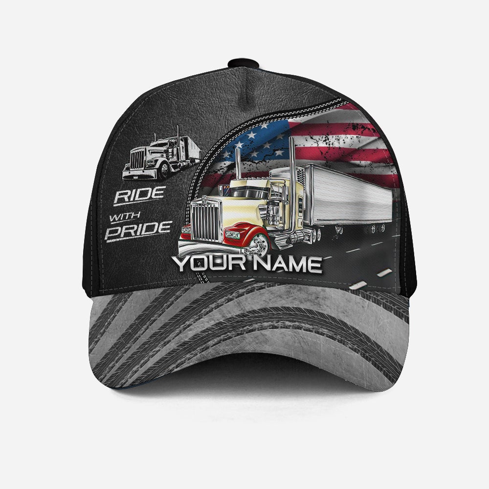 Custom Trucker Ride With Pride Personalized Name – Classic Cap