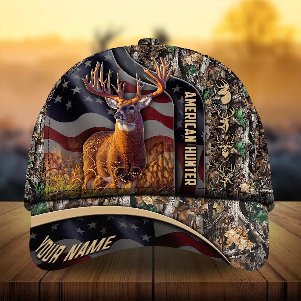 Premium Flag Deer Hunting Personalized – Classic Cap
