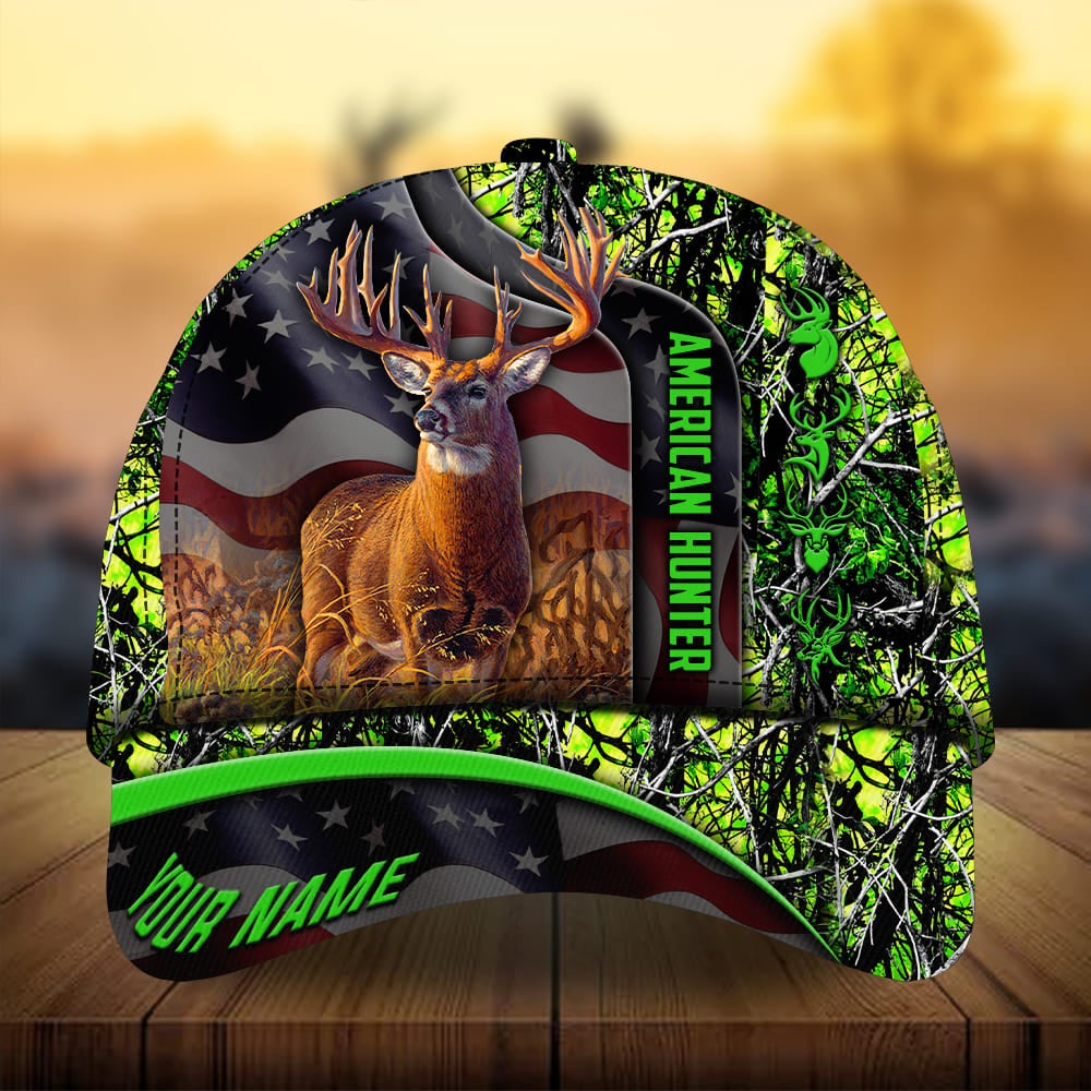 Premium Flag Deer Hunting Personalized – Classic Cap