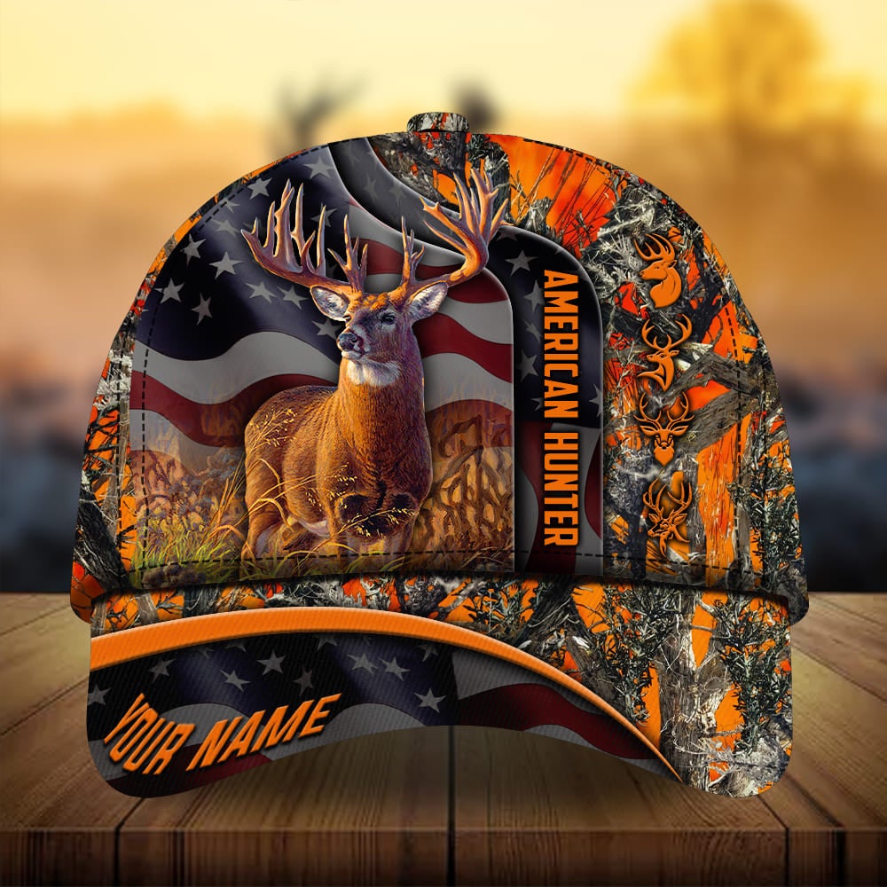 Premium Flag Deer Hunting Personalized – Classic Cap