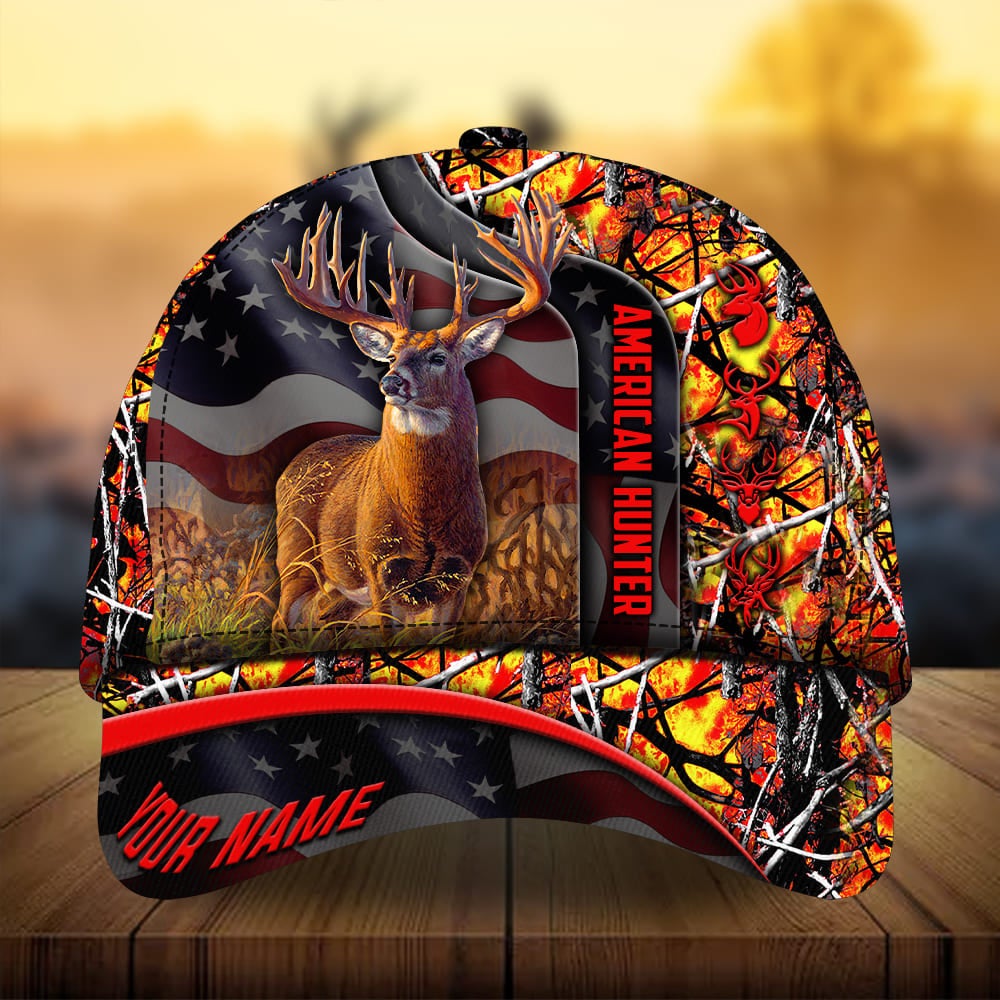 Premium Flag Deer Hunting Personalized – Classic Cap