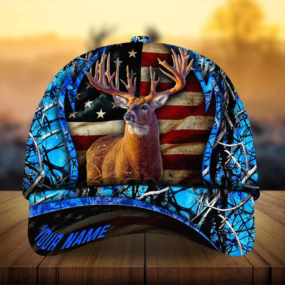 Premium Flag Deer Arc Hunting Personalized – Classic Cap
