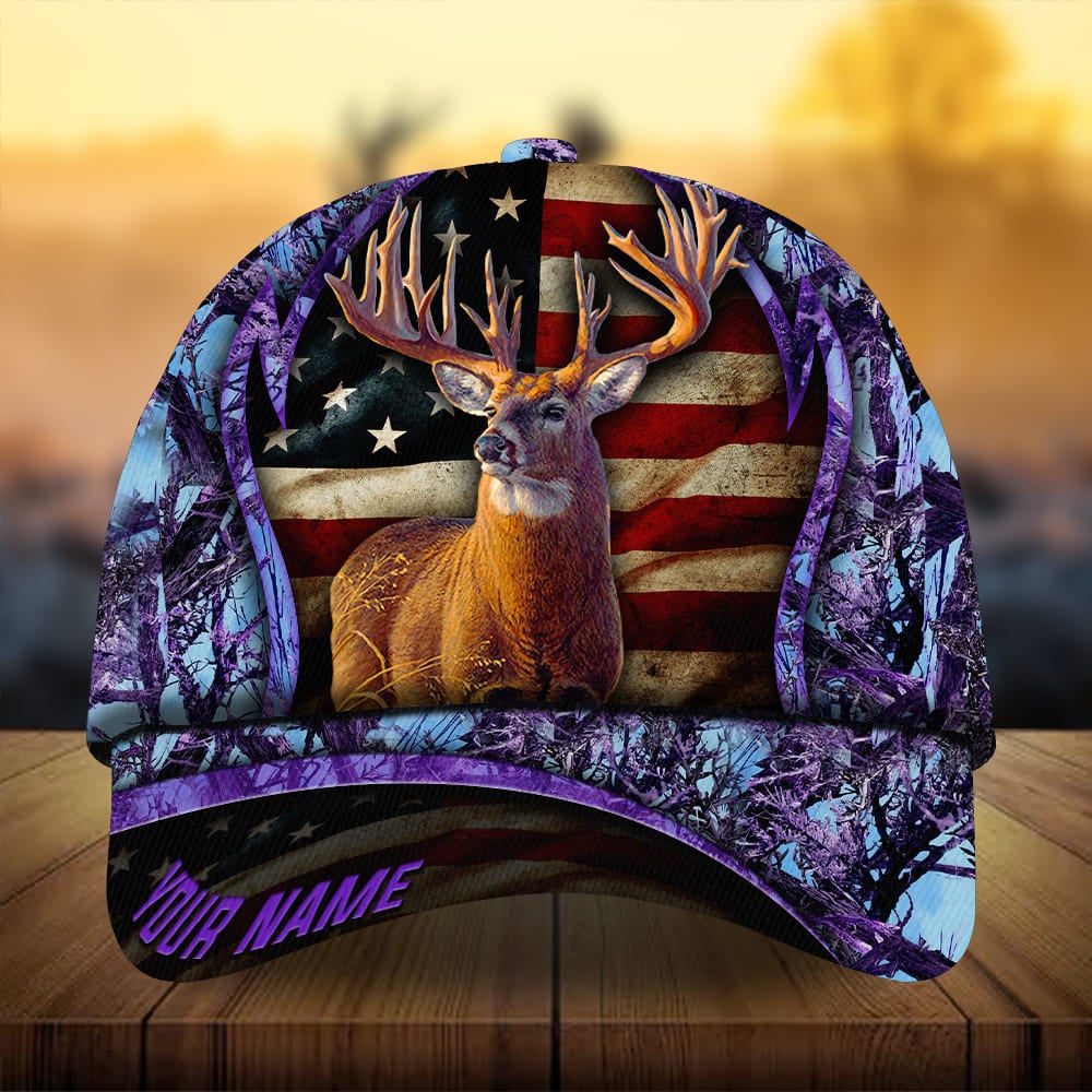 Premium Flag Deer Arc Hunting Personalized – Classic Cap