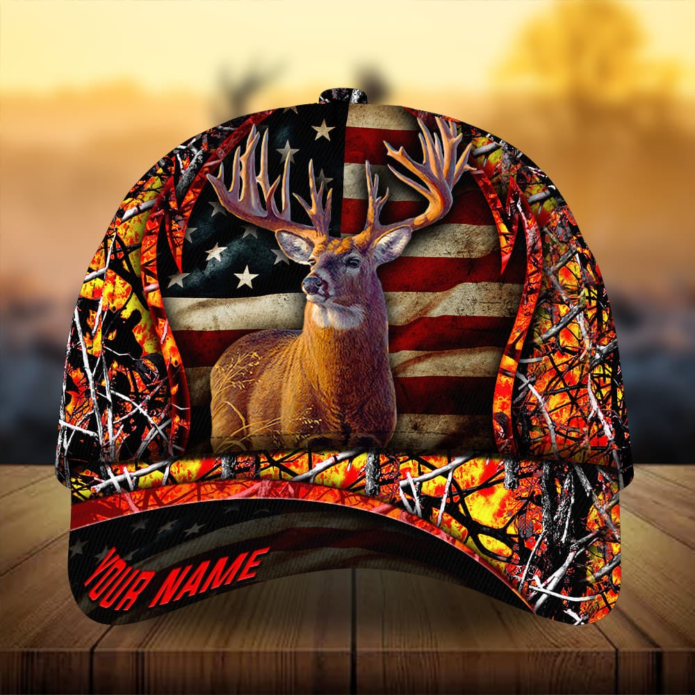 Premium Flag Deer Arc Hunting Personalized – Classic Cap