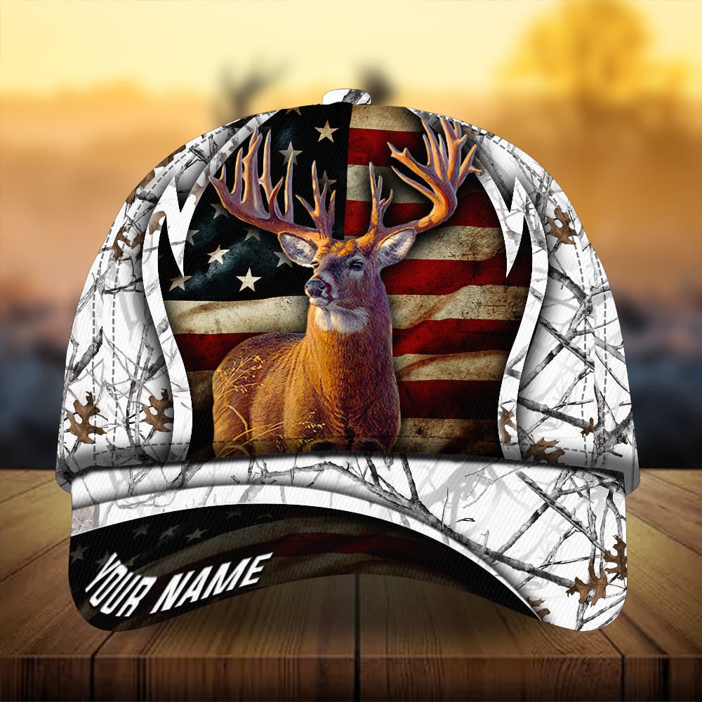 Premium Flag Deer Arc Hunting Personalized – Classic Cap