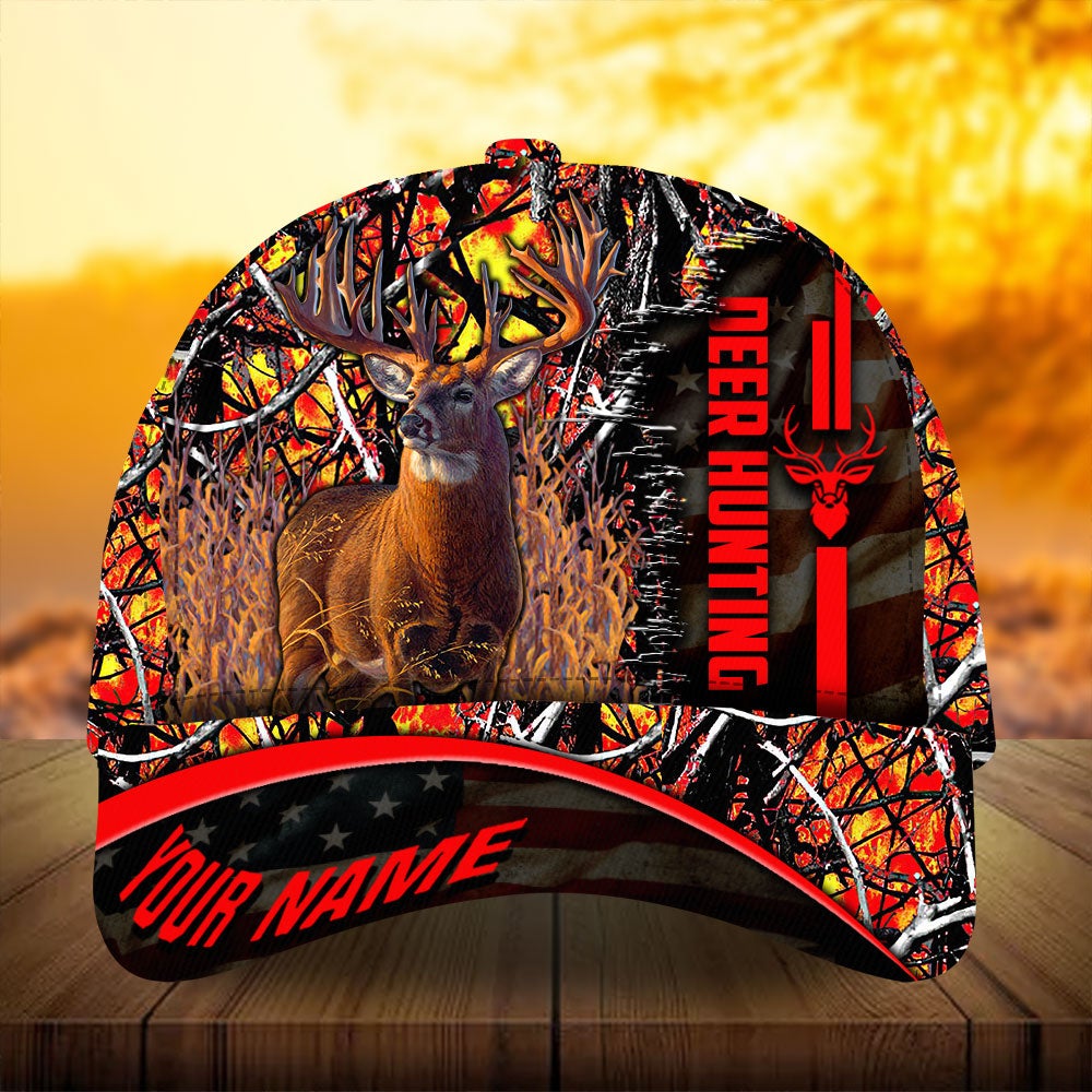 Deer Hunting Flag Theme Personalized Gift – Classic Cap