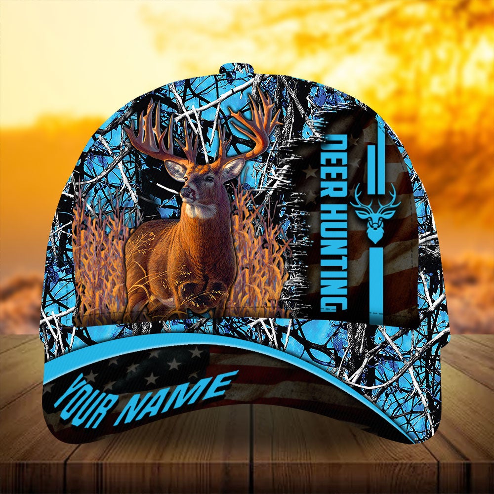 Deer Hunting Flag Theme Personalized Gift – Classic Cap
