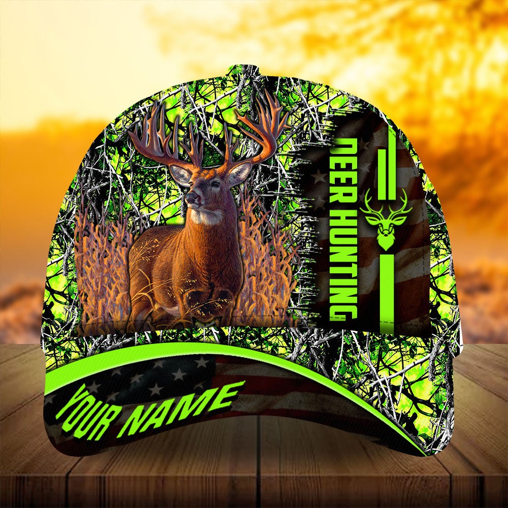Deer Hunting Flag Theme Personalized Gift – Classic Cap