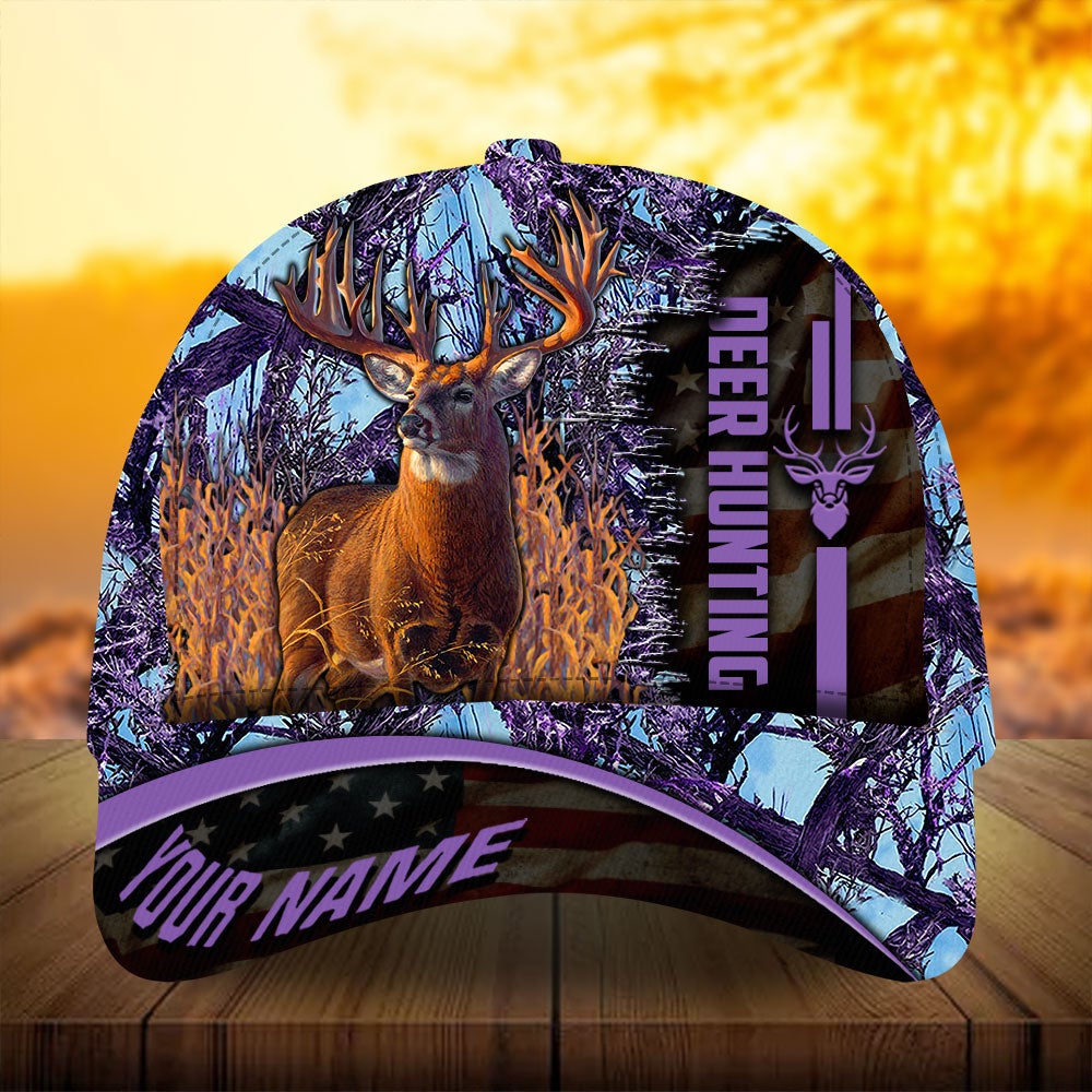 Deer Hunting Flag Theme Personalized Gift – Classic Cap
