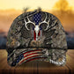 Cracked Flag Skull Deer Hunting Personalized – Classic Cap