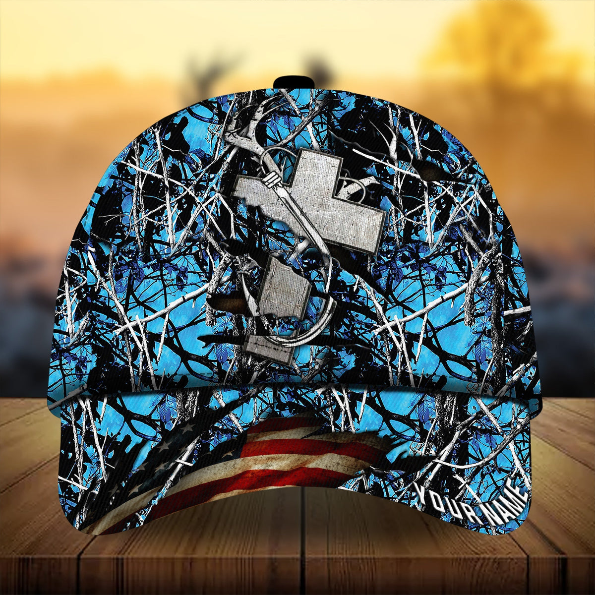 Premium Cross Fishing Hunting Personalized – Classic Cap
