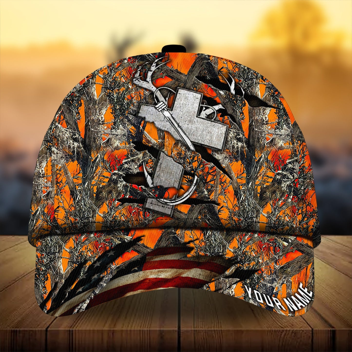 Premium Cross Fishing Hunting Personalized – Classic Cap