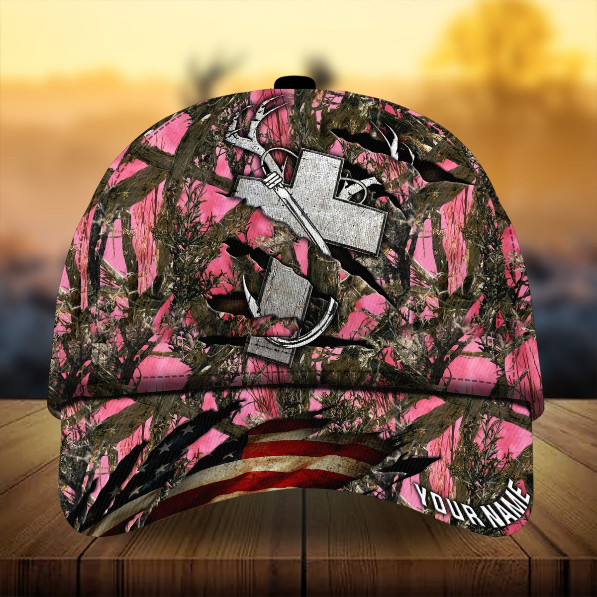 Premium Cross Fishing Hunting Personalized – Classic Cap