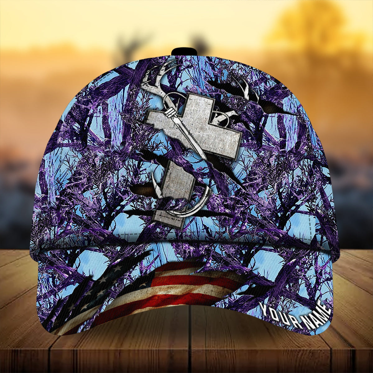 Premium Cross Fishing Hunting Personalized – Classic Cap