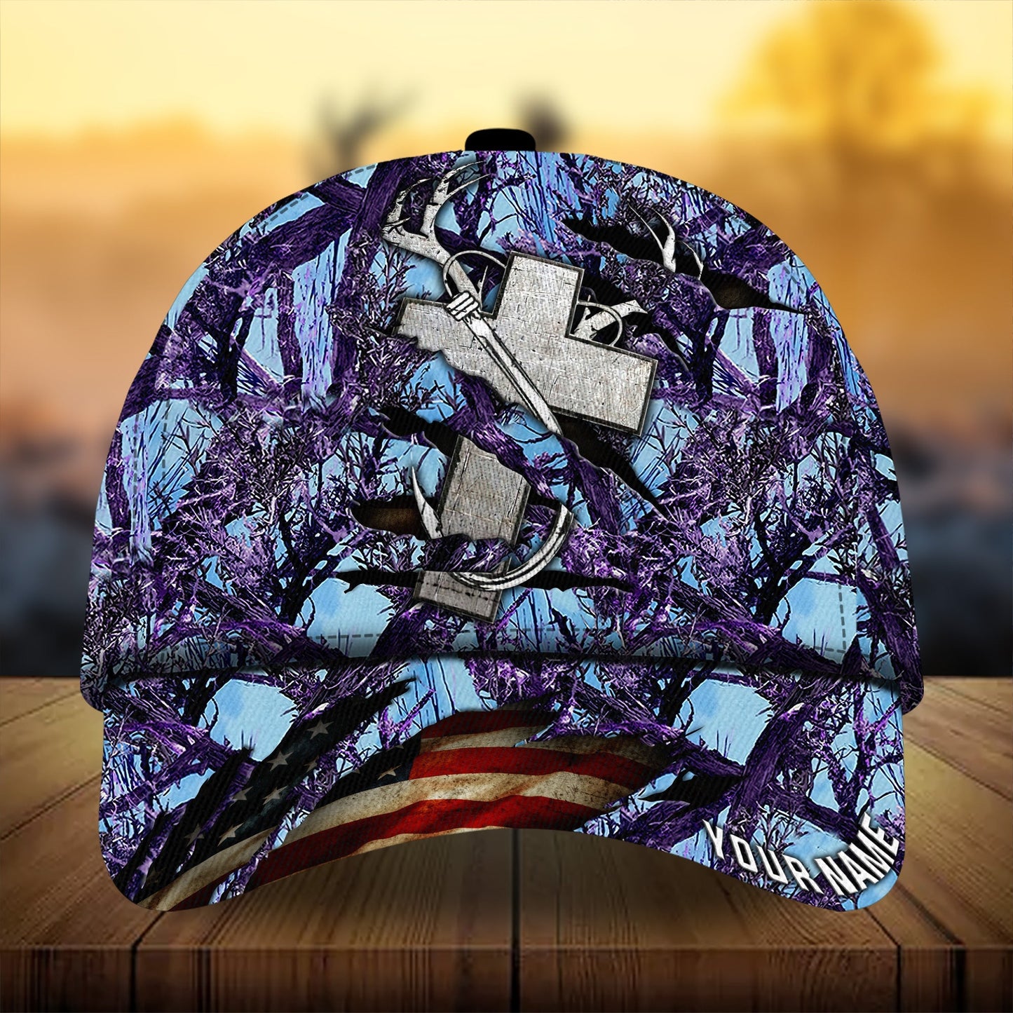 Premium Cross Fishing Hunting Personalized – Classic Cap