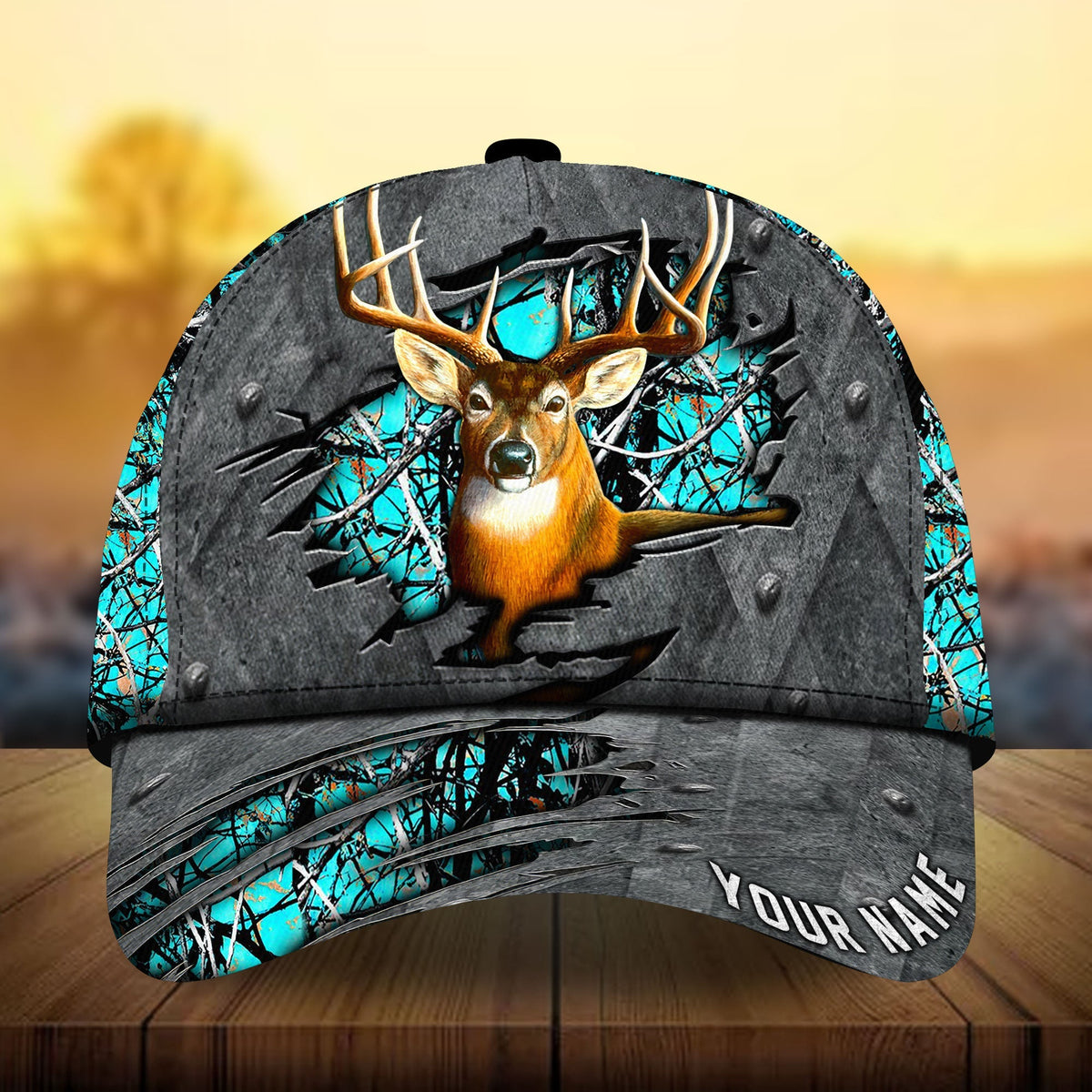 Premium Metal Deer Hunting Personalized – Classic Cap