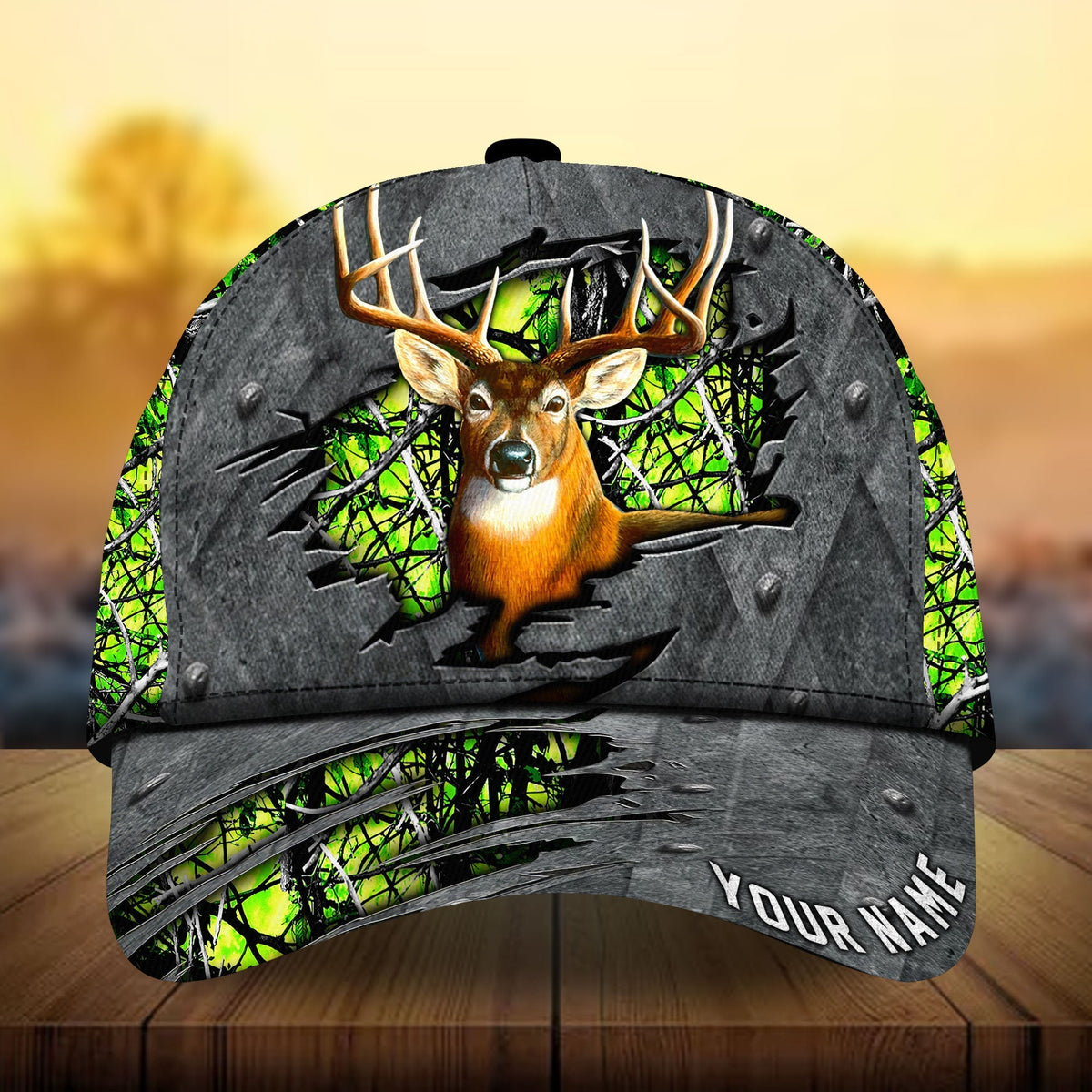 Premium Metal Deer Hunting Personalized – Classic Cap