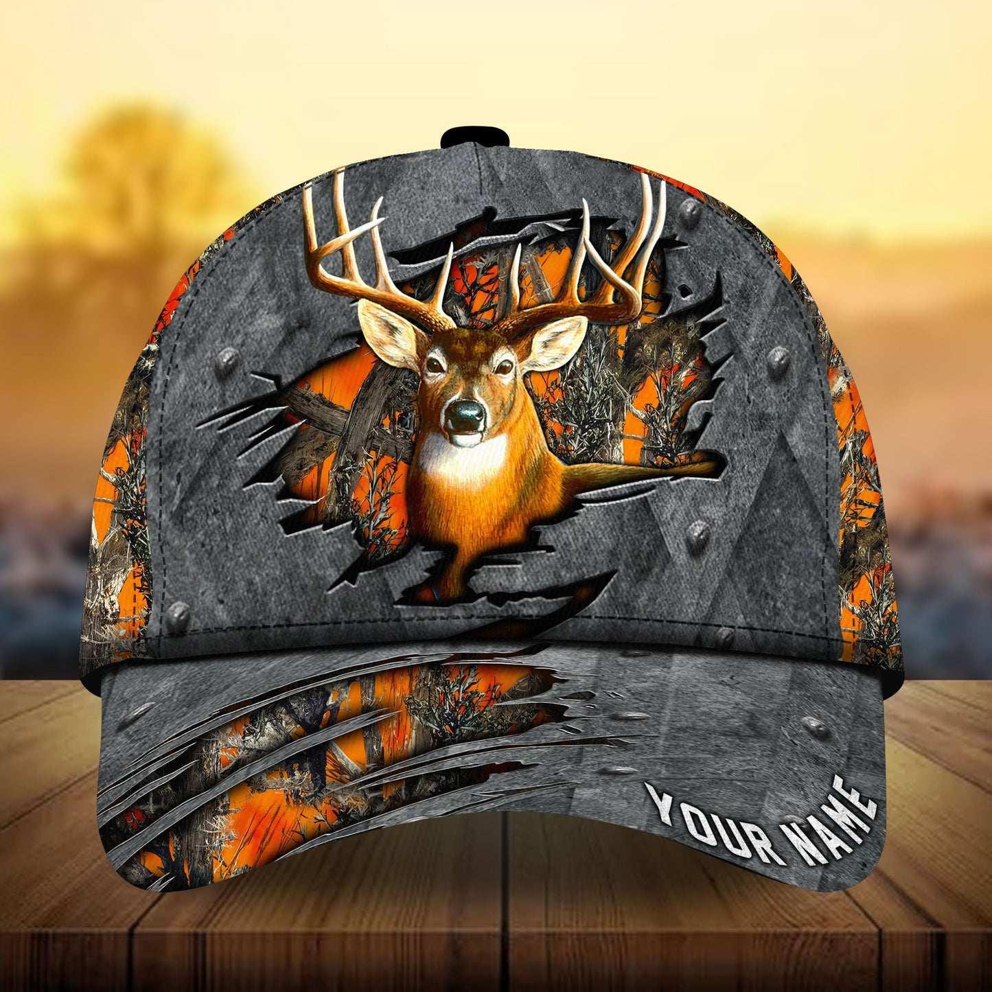 Premium Metal Deer Hunting Personalized – Classic Cap