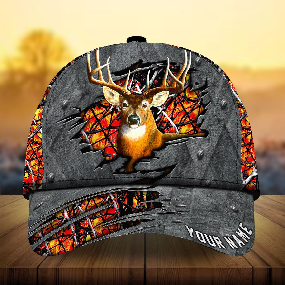 Premium Metal Deer Hunting Personalized – Classic Cap