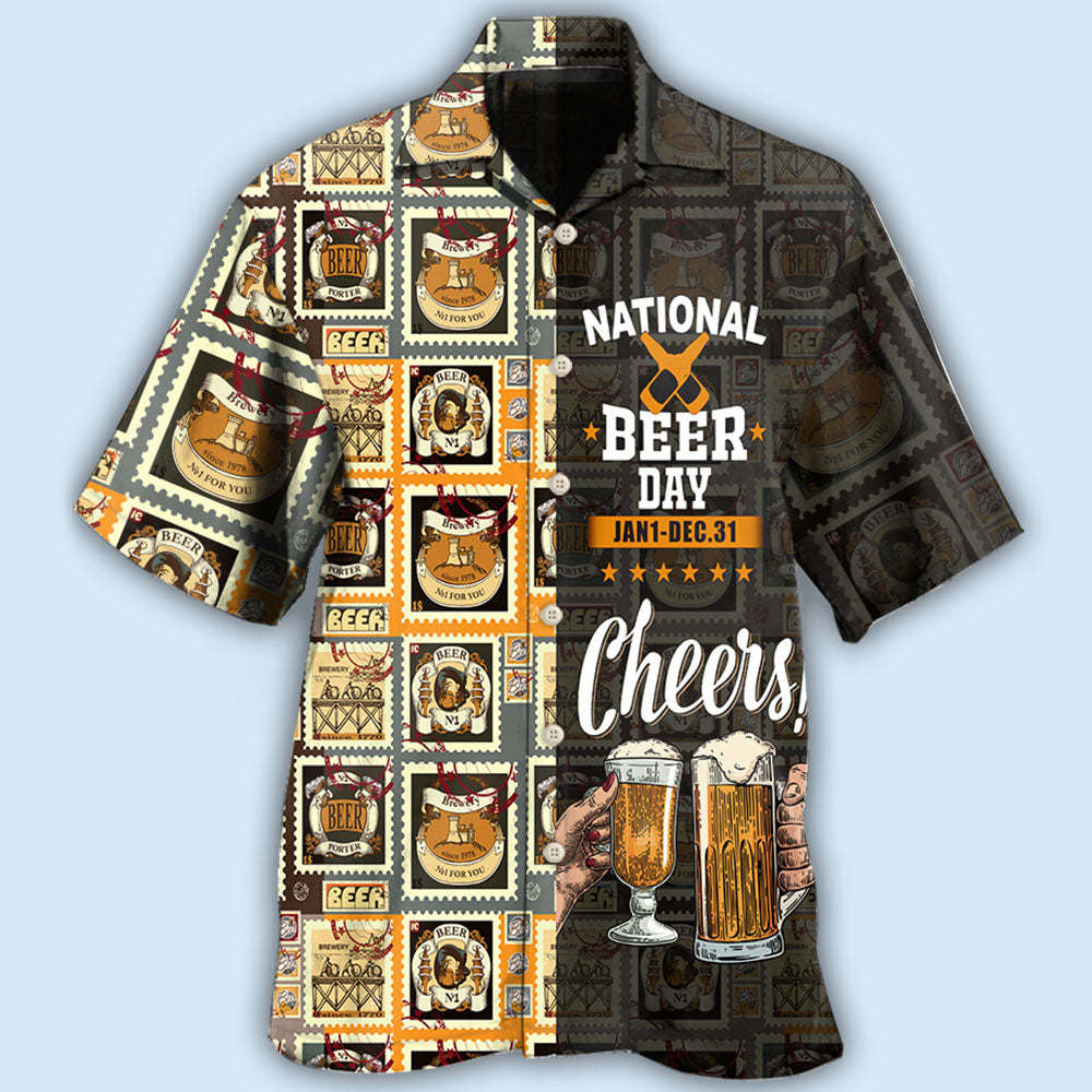 National beer day cheers - Hawaiian shirt - HAWS01TNH210322