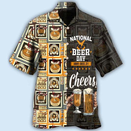 National beer day cheers - Hawaiian shirt - HAWS01TNH210322