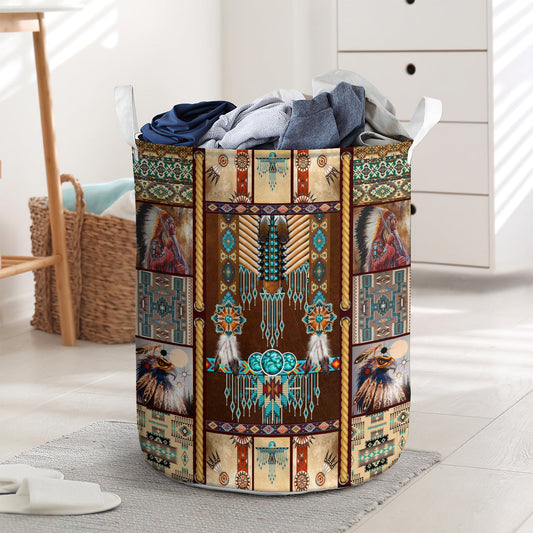 Native American basic style 05 - Laundry basket - LAUB01LIN230222-Owls Matrix